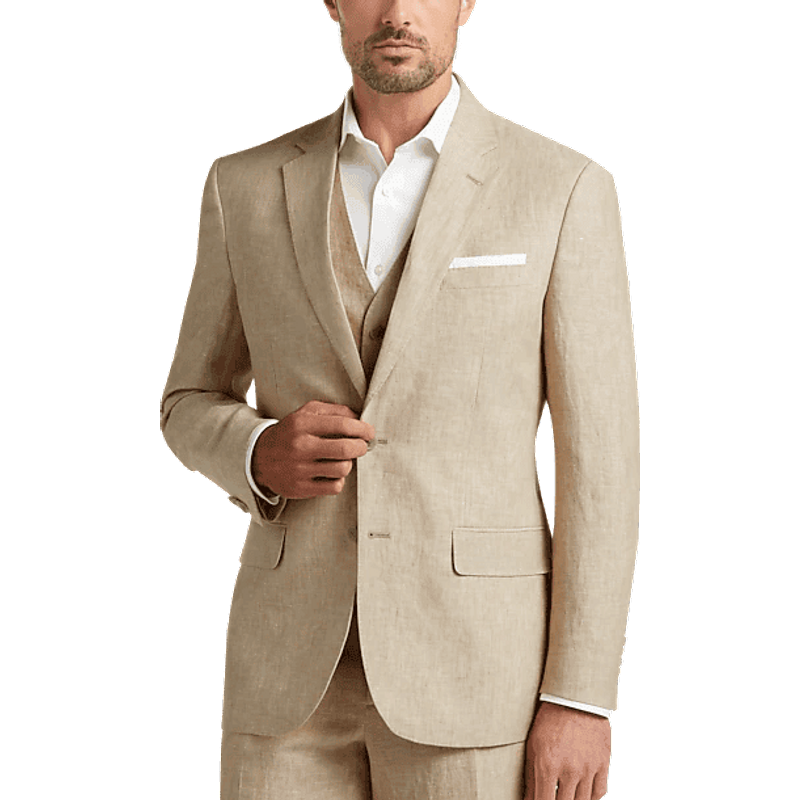Costume en lin khaki pour homme Alberto Nardoni — Costumes et vestons pour hommes