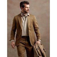 Alberto Nardoni Men's Khaki Linen Suit