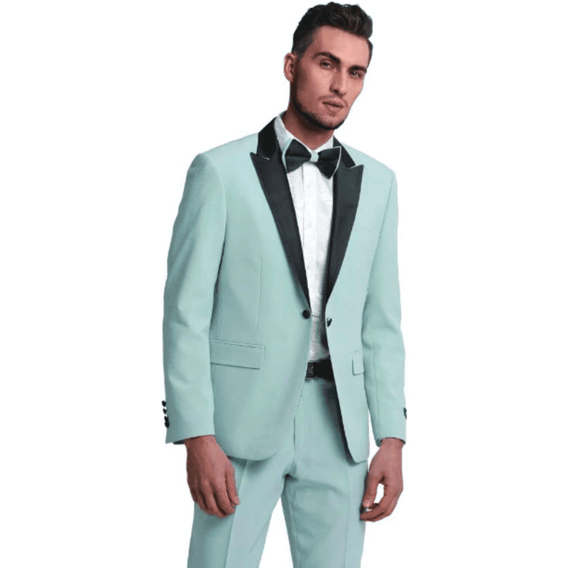 Tuxedo Vert Sauge pour Marié - Ensemble Trois Pièces Ajusté — Costumes et vestons pour hommes