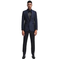 Dark Blue Slim Fit Shawl Lapel Tuxedo Blazer