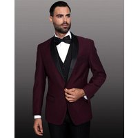 Veste de Dîner Rouge Bourgogne pour Hommes - Veste de Soirée Ajustée