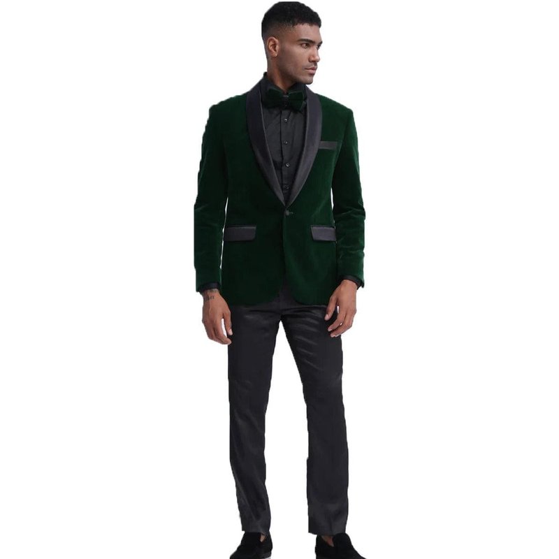Veste de dîner verte chasseur pour homme - Veste de soirée — Costumes et vestons pour hommes