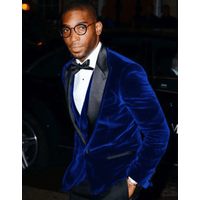 Veste de Tuxedo Velours Bleu Royal pour Homme