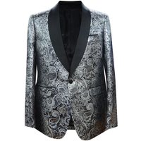 Veste de soirée noire et argent pour hommes - Blazer de smoking