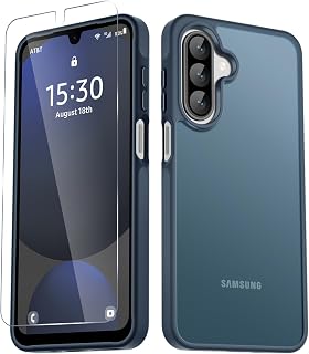YENAPOON Samsung Galaxy A17 5G Case, Matte Navy Blue, with Screen Protector — Phone Case