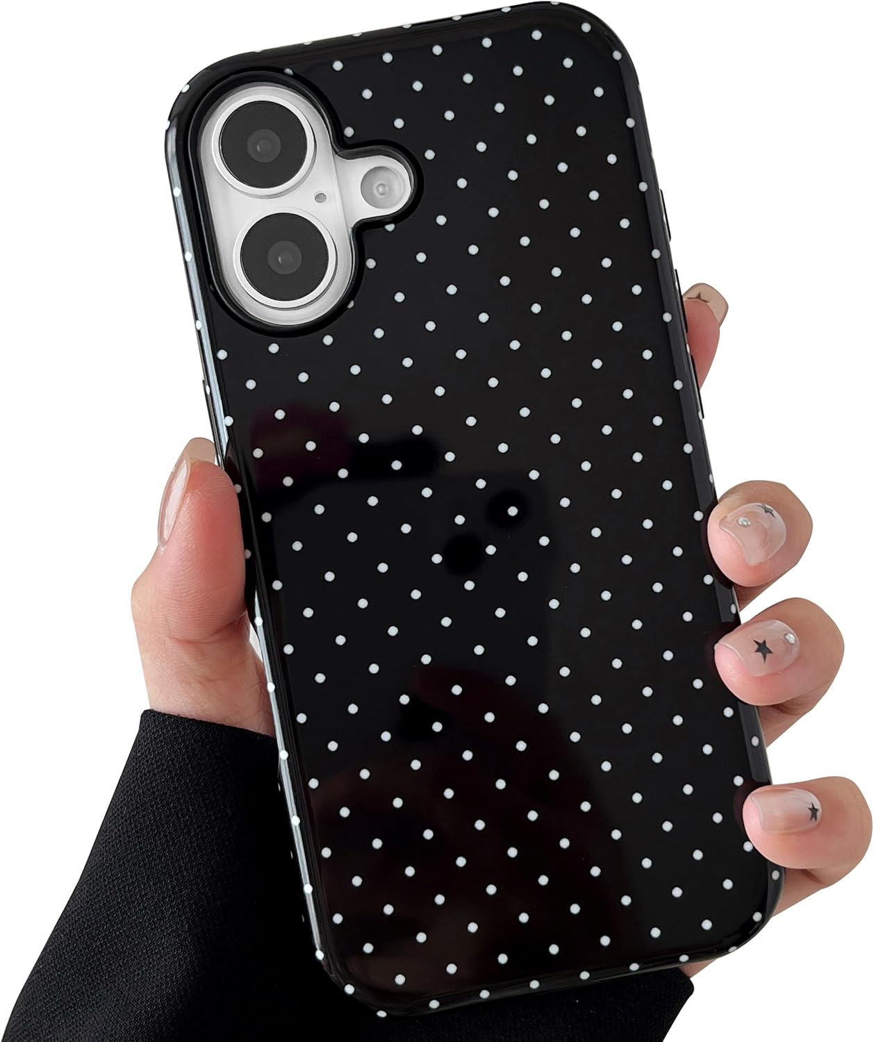 Coque pour iPhone 17, Coque Slim Polka Dot Antichoc en TPU Souple et PC Dur — Coque de téléphone
