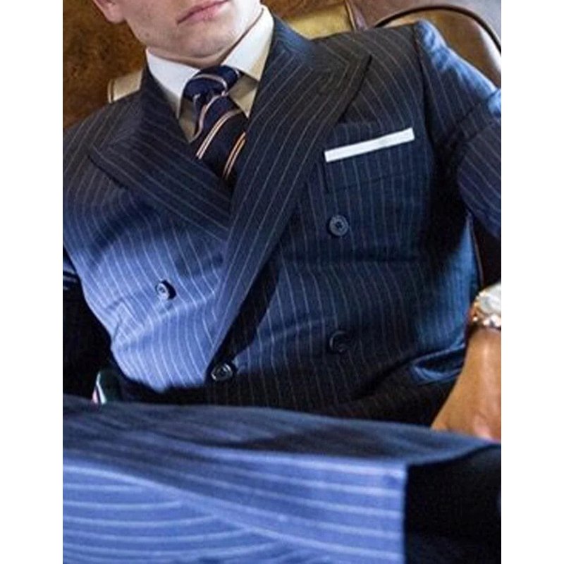 Veste de costume bleu marine à double boutonnage - 100 % laine — Costumes et vestons pour hommes