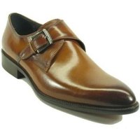 AlbertoNardoniStore Chaussures Cognac Slip On à Boucle pour Hommes