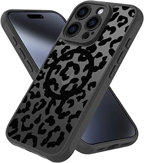 iPhone 12 Pro Max MagSafe Case - Black Leopard Design Soft TPU