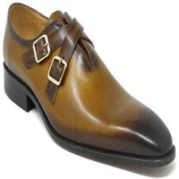 Alberto Nardoni Mocassin en Cuir à Bretelles en Cognac — Chaussures décontractées pour hommes