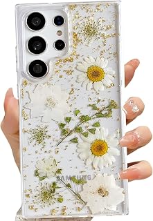 Coque Claire LSEEKA pour Samsung Galaxy S23 Ultra avec Fleurs Séchées — Coque de téléphone