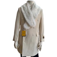Manteau pour homme - Mens Long Laine - Manteau pour homme - Manteau double en laine "blanc" — Veste d'hiver Hommes