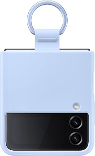 Samsung Galaxy Z Flip4 Silicone Cover with Ring, Arctic Blue — Phone Case