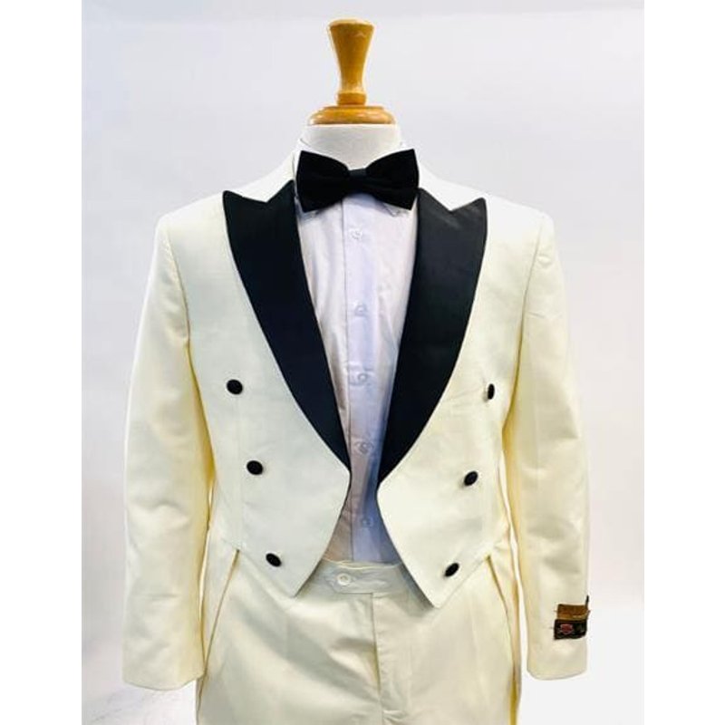 Tuxedo Los Angeles - Queue de pie crème classique à double boutonnage — Costumes et vestons pour hommes