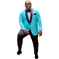 Tuxedo Los Angeles - Tuxedo bleu à coupe moderne avec revers châle — Costumes et vestons pour hommes