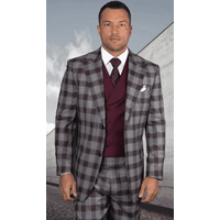 À venir Bourgogne et costume gris — Costumes et vestons pour hommes