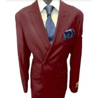 Veste à double boutonnage à quatre boutons - Maroon Slim Fit — Costumes et vestons pour hommes