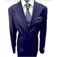 Four Button Double Breasted Suit - Blue Slim Fit — Mens Suits & Blazers