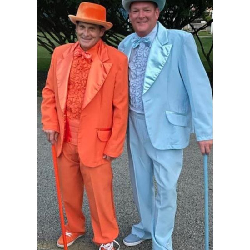 Men's Blue and Orange Tuxedo — Mens Suits & Blazers