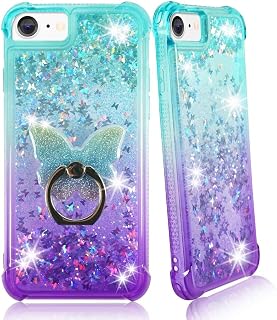 Zase iPhone SE 2020, 8, 7 Case with Liquid Glitter and Phone Ring Stand — Phone Case