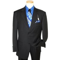 Costume Noir pour Hommes Alberto Nardoni avec Pantalons Slim Flat Front