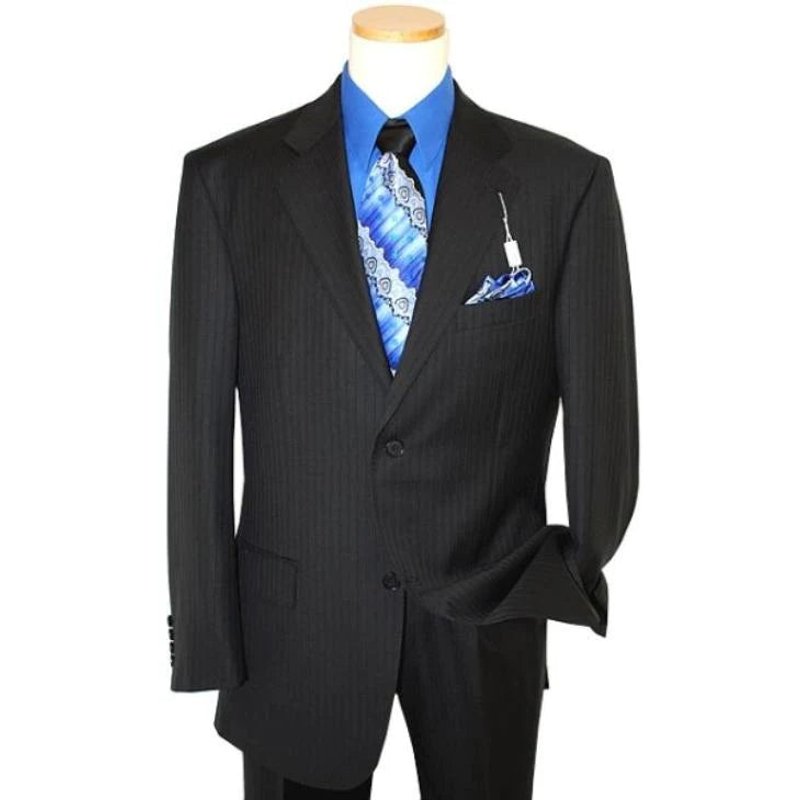 Alberto Nardoni Men's Black Suit with Slim Flat Front Pants — Mens Suits & Blazers
