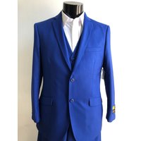 Alberto Nardoni Men's Royal Blue Two Button Suit — Mens Suits & Blazers