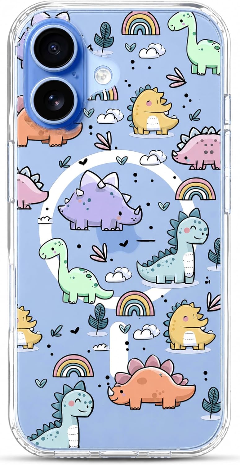 Coque de téléphone Ranz Dino Mignon pour iPhone 17 – Housse Slim Transparente — Coque de téléphone