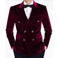 Blazer en Velours Double Boutonnage pour Homme - Bourgogne
