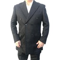 Mens Double Breasted Velvet Blazer - Black — Mens Suits & Blazers