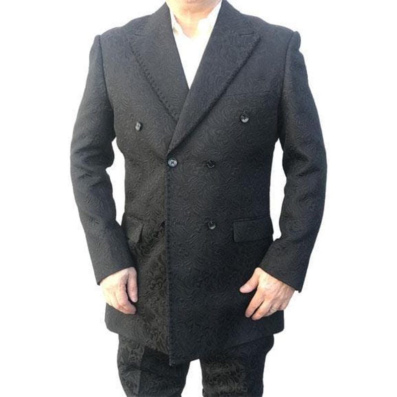 Blazer à velours double seins pour hommes - Blazer noir