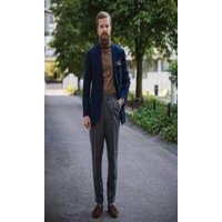 Hommes Col tortue avec Blazer + Tige col tortue