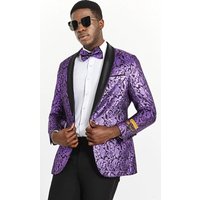 Purple Tuxedo Jacket - Modern Fit with Floral Paisley Pattern — Mens Suits & Blazers