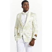 Veste de Tuxedo Ivoire - Simple Boutonnage avec Revers Châle