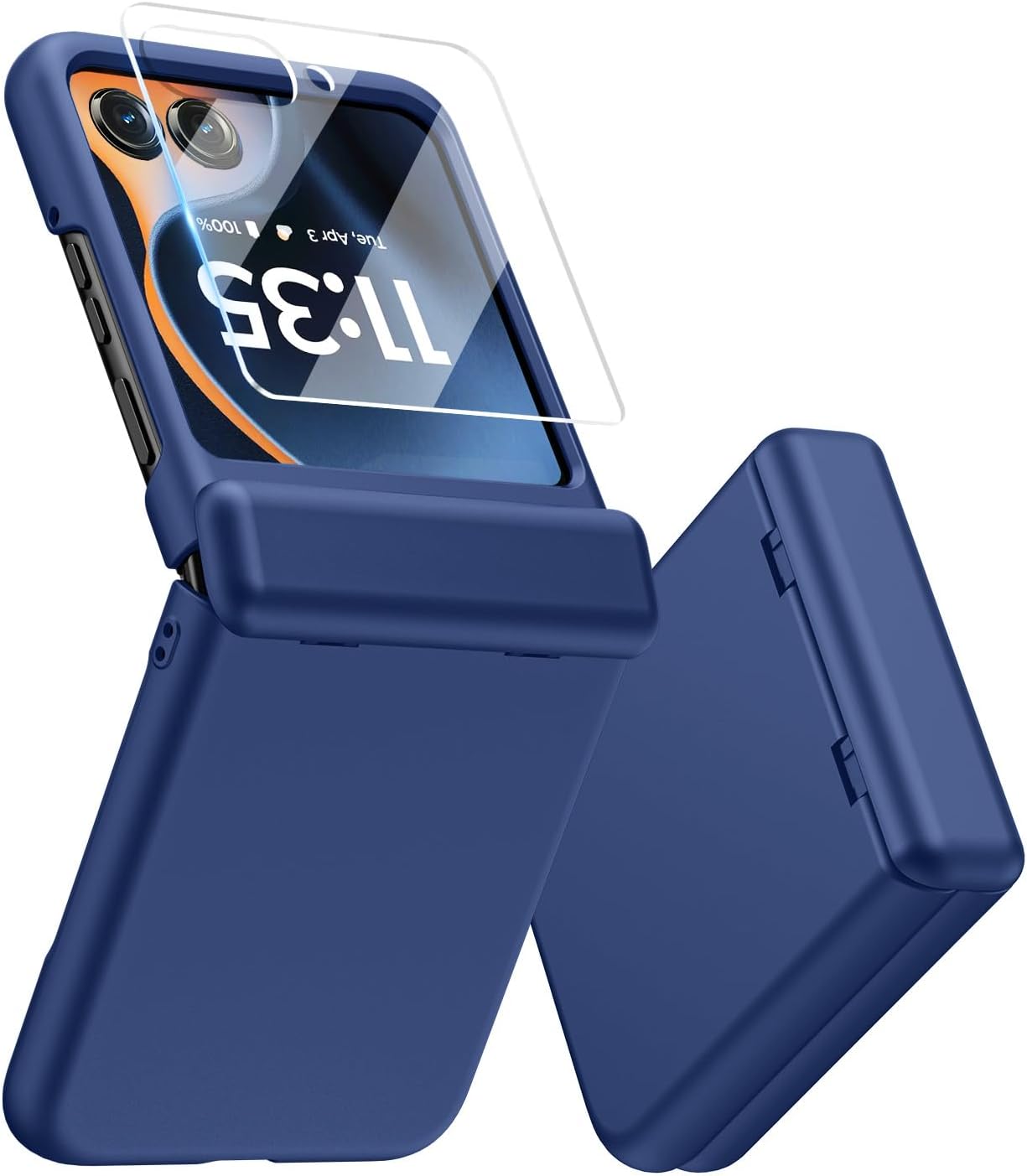 Étui MAKAVO pour Motorola Razr 2025 avec protecteur d'écran et protection des charnières — Coque de téléphone