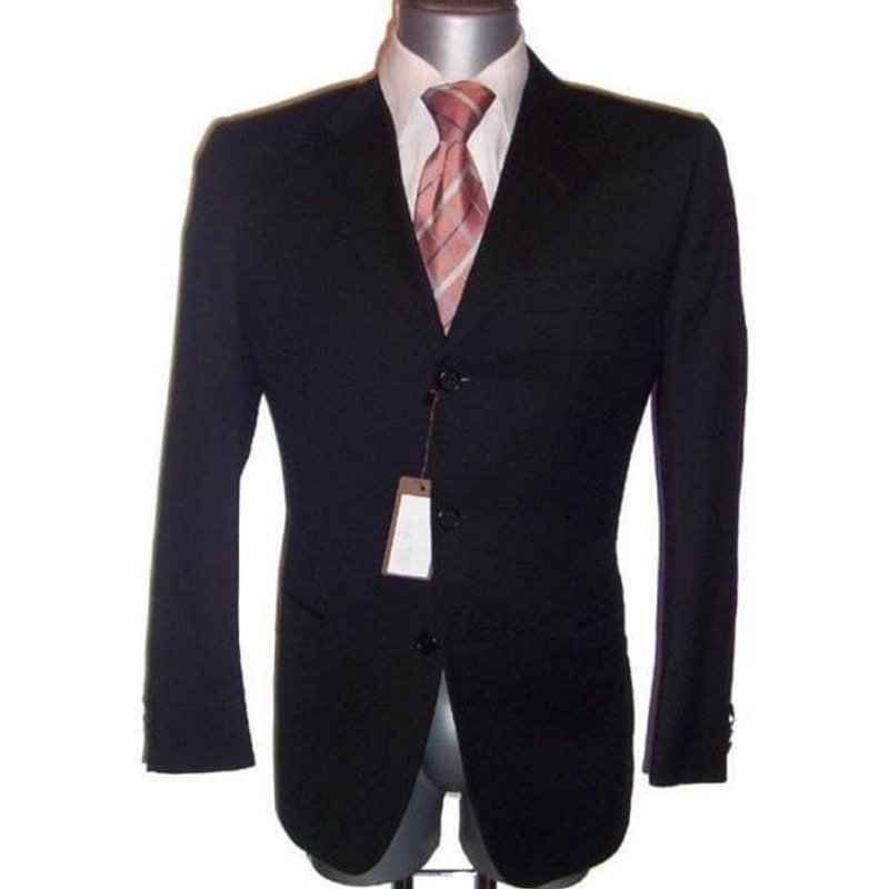 Men's 3 Button Jet Black Suit — Mens Suits & Blazers