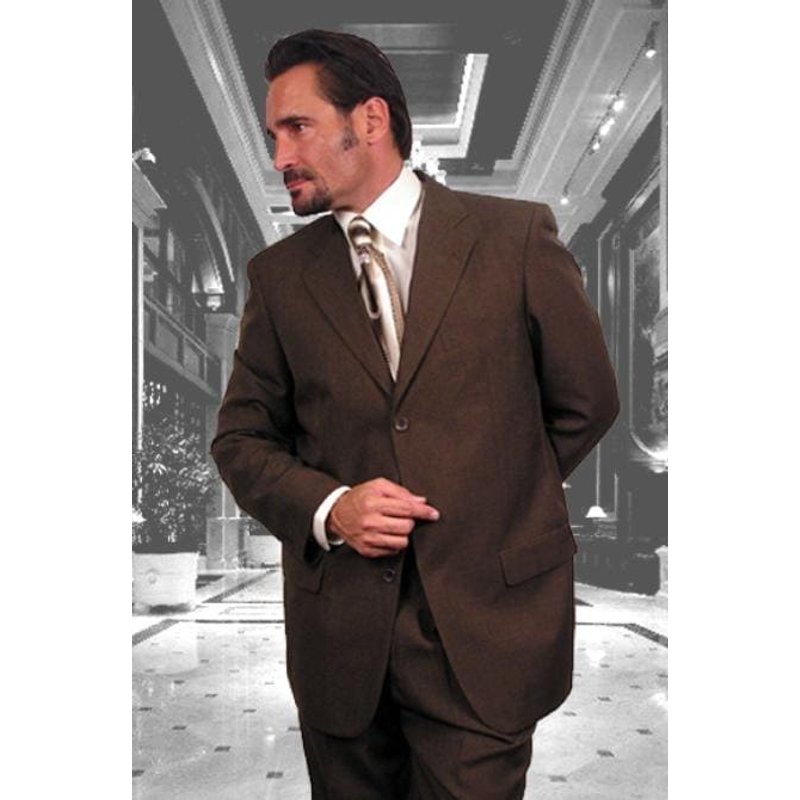 Men's 3 Button Suit - Gianni Brown Suit — Mens Suits & Blazers