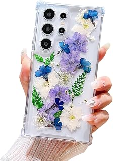 Samsung Galaxy S23 Ultra Case with Pressed Dried Flowers Design — Phone Case
