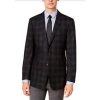 Alberto Nardoni Men's Black Plaid Sport Coat