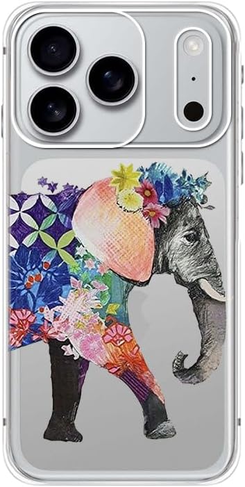 FancyCase Clear TPU Phone Case for i17 Pro Max - Flower Elephant Design — Phone Case