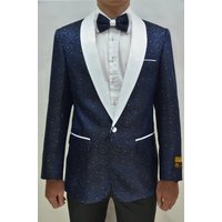 Alberto Nardoni Men's Big and Tall Navy Blue Blazer