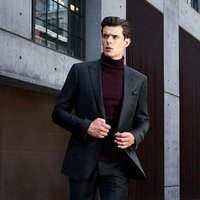 Alberto Nardoni Men's Big and Tall Navy Blue Blazer