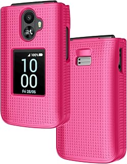 Nakedcellphone Grid Series Phone Case for TCL Flip 3 - Hot Pink