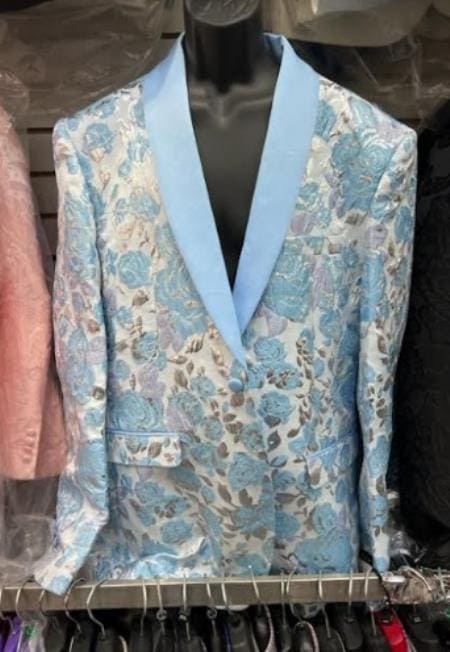 Costume de bal bleu bébé - Costume bleu ciel à bouton simple — Costumes et vestons pour hommes