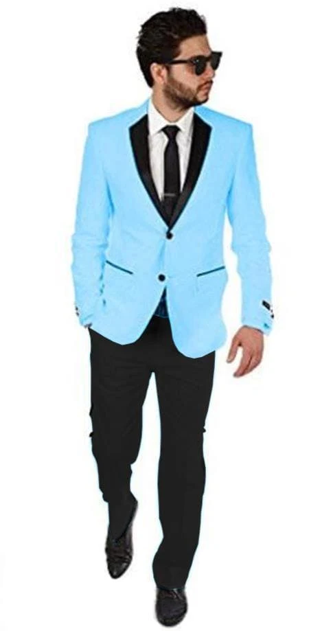 Costume de bal bleu bébé - Costume bleu ciel ajusté