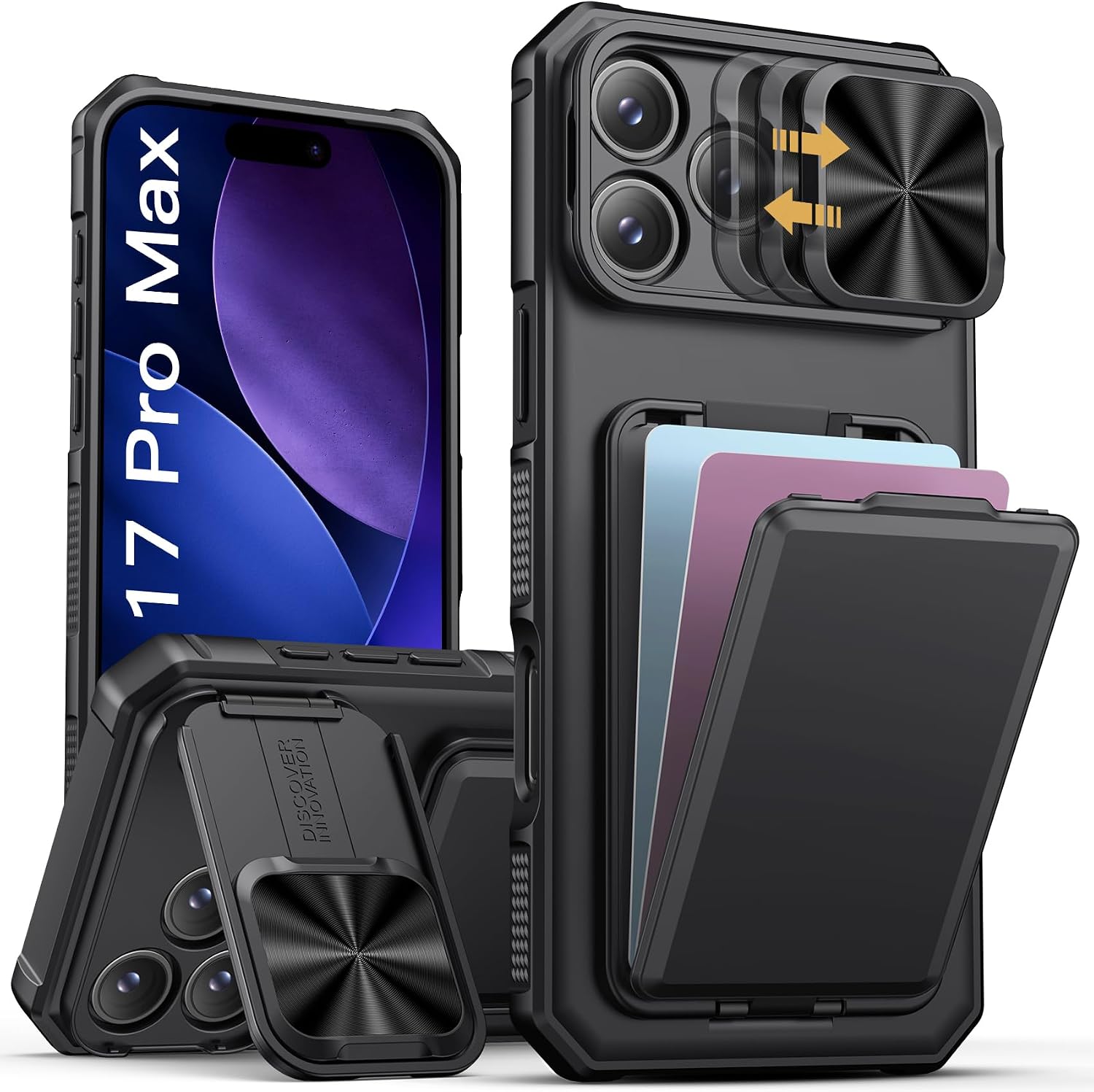 SSLOTSCASE iPhone 17 Pro Max Case with Card Holder and Kickstand — Phone Case
