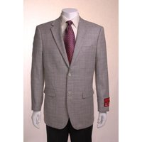 Gray Basketweave 2 Button Vented Wool Blazer — Mens Suits & Blazers