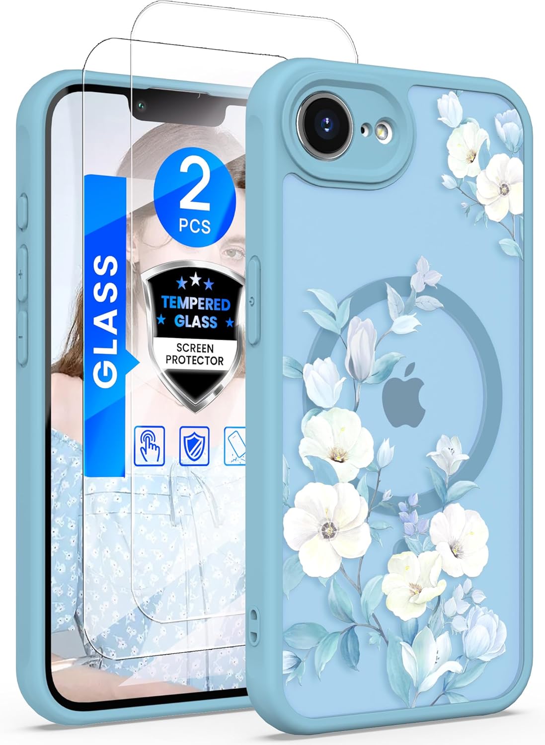 Coque Magnétique Translucide Fleur Yucenx pour iPhone 17e/16e — Coque de téléphone