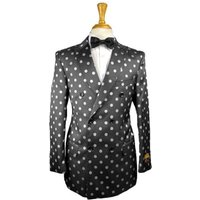 Men's Double Breasted Polka Dot Blazer