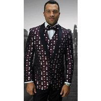 Polka Dot Men's Blazer with Tuxedo Style — Mens Suits & Blazers